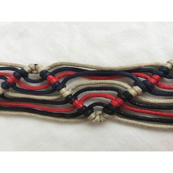 Women Macrame Braided Belt Knotted Zig Zag Style Size Medium Length 43" - Picture 3 of 6